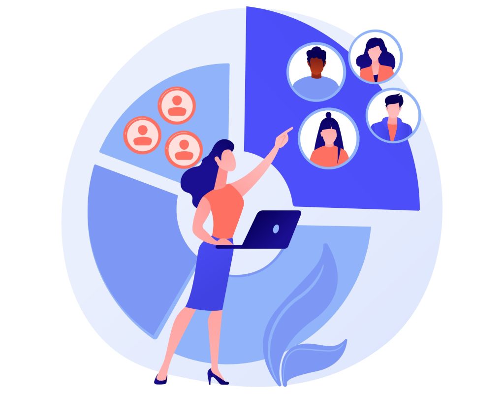 audience segmentation abstract concept vector illustration.